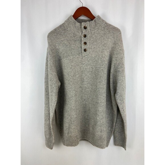 Enzo Mantovani Other - Enzo Mantovani Men's XXL 100% Wool Henley Sweater Thick Preppy Academic Formal